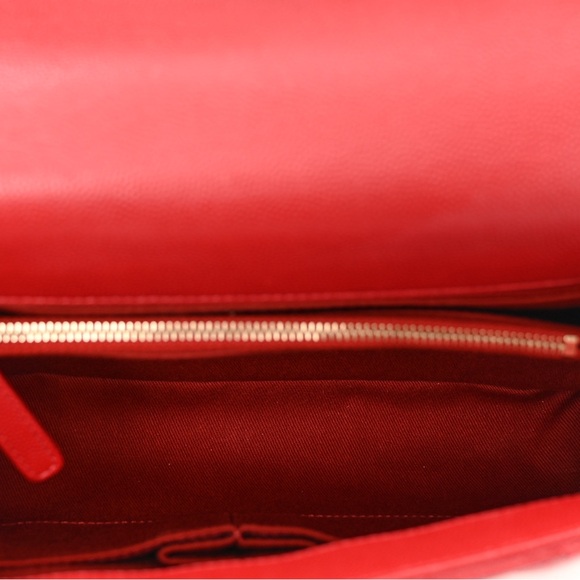 CHANEL Caviar Quilted Small Coco Handle Flap Red - Picture 5 of 7